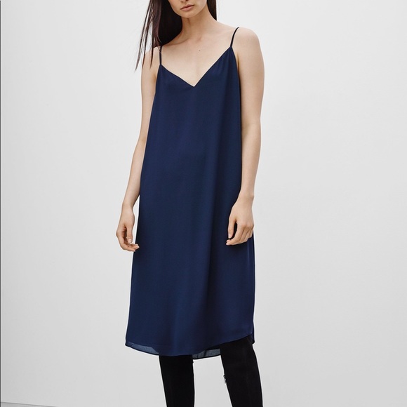 Aritzia Babaton Navy Templeton Dress 